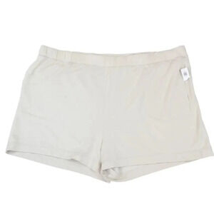Old Navy Women 4X Nwt Ivory Jersey Cozy Lounge Casual Shorts Cream Coastal Beach